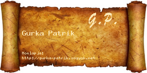 Gurka Patrik névjegykártya